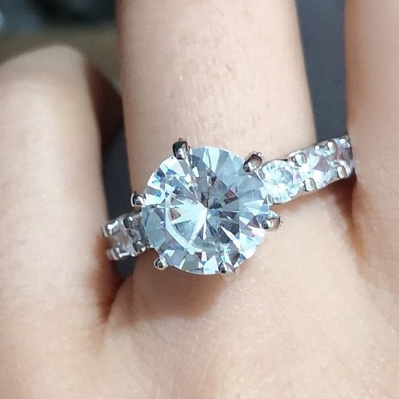 Luxury Large Round Gemstone Anillos Bling Bling Zircon Rings for Women, … - Picture 4 of 8